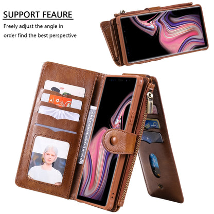 For Galaxy Note 9 Multifunctional Retro Detachable Magnetic Horizontal Flip Leather Case with Card Slots & Holder & Wallet & Photo Frame(Brown) - Galaxy Phone Cases by buy2fix | Online Shopping UK | buy2fix