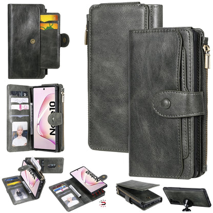 For Galaxy Note 10 Multifunctional Retro Detachable Magnetic Horizontal Flip Leather Case with Card Slots & Holder & Wallet & Photo Frame(Dark Green) - Galaxy Phone Cases by buy2fix | Online Shopping UK | buy2fix
