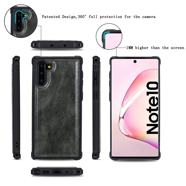 For Galaxy Note 10 Multifunctional Retro Detachable Magnetic Horizontal Flip Leather Case with Card Slots & Holder & Wallet & Photo Frame(Dark Green) - Galaxy Phone Cases by buy2fix | Online Shopping UK | buy2fix