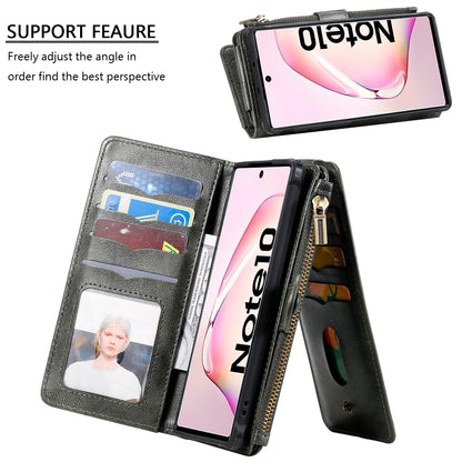 For Galaxy Note 10 Multifunctional Retro Detachable Magnetic Horizontal Flip Leather Case with Card Slots & Holder & Wallet & Photo Frame(Dark Green) - Galaxy Phone Cases by buy2fix | Online Shopping UK | buy2fix