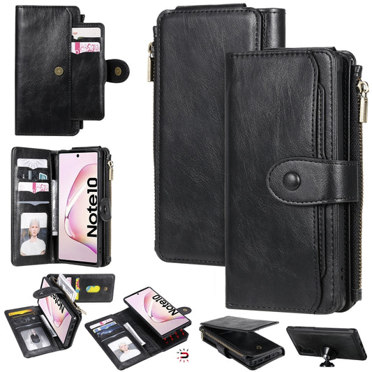 For Galaxy Note 10 Multifunctional Retro Detachable Magnetic Horizontal Flip Leather Case with Card Slots & Holder & Wallet & Photo Frame(Black) - Galaxy Phone Cases by buy2fix | Online Shopping UK | buy2fix