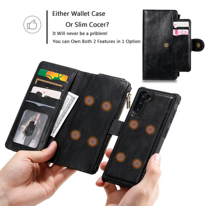 For Galaxy Note 10 Multifunctional Retro Detachable Magnetic Horizontal Flip Leather Case with Card Slots & Holder & Wallet & Photo Frame(Black) - Galaxy Phone Cases by buy2fix | Online Shopping UK | buy2fix