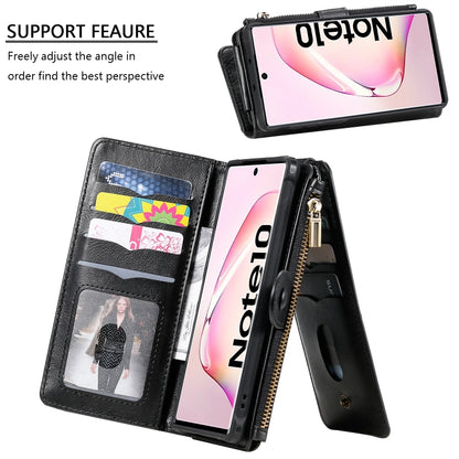 For Galaxy Note 10 Multifunctional Retro Detachable Magnetic Horizontal Flip Leather Case with Card Slots & Holder & Wallet & Photo Frame(Black) - Galaxy Phone Cases by buy2fix | Online Shopping UK | buy2fix