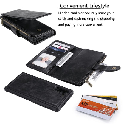 For Galaxy Note 10 Multifunctional Retro Detachable Magnetic Horizontal Flip Leather Case with Card Slots & Holder & Wallet & Photo Frame(Black) - Galaxy Phone Cases by buy2fix | Online Shopping UK | buy2fix