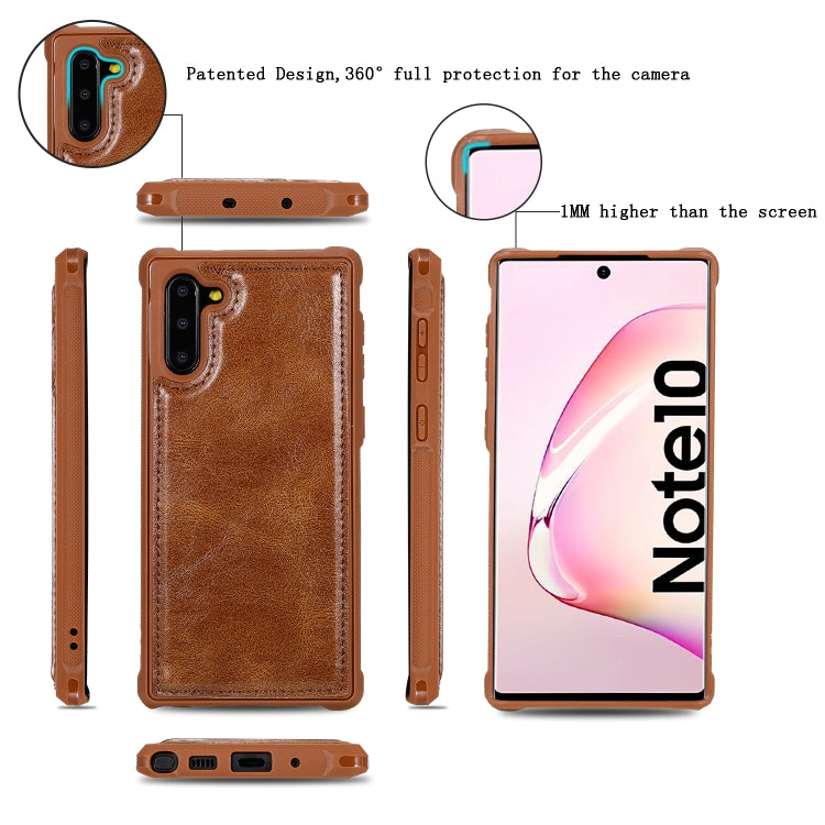 For Galaxy Note 10 Multifunctional Retro Detachable Magnetic Horizontal Flip Leather Case with Card Slots & Holder & Wallet & Photo Frame(Brown) - Galaxy Phone Cases by buy2fix | Online Shopping UK | buy2fix