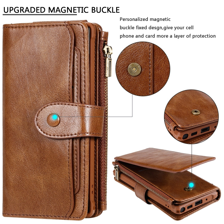 For Galaxy Note 10 Multifunctional Retro Detachable Magnetic Horizontal Flip Leather Case with Card Slots & Holder & Wallet & Photo Frame(Brown) - Galaxy Phone Cases by buy2fix | Online Shopping UK | buy2fix