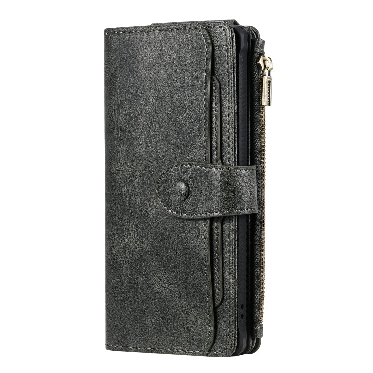 For Galaxy Note 10+ Multifunctional Retro Detachable Magnetic Horizontal Flip Leather Case with Card Slots & Holder & Wallet & Photo Frame(Dark Green) - Galaxy Phone Cases by buy2fix | Online Shopping UK | buy2fix