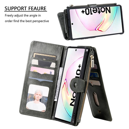 For Galaxy Note 10+ Multifunctional Retro Detachable Magnetic Horizontal Flip Leather Case with Card Slots & Holder & Wallet & Photo Frame(Dark Green) - Galaxy Phone Cases by buy2fix | Online Shopping UK | buy2fix
