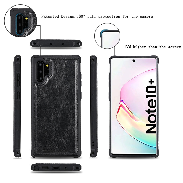 For Galaxy Note 10+ Multifunctional Retro Detachable Magnetic Horizontal Flip Leather Case with Card Slots & Holder & Wallet & Photo Frame(Black) - Galaxy Phone Cases by buy2fix | Online Shopping UK | buy2fix