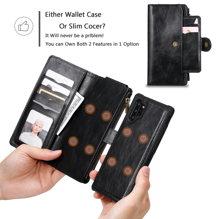 For Galaxy Note 10+ Multifunctional Retro Detachable Magnetic Horizontal Flip Leather Case with Card Slots & Holder & Wallet & Photo Frame(Black) - Galaxy Phone Cases by buy2fix | Online Shopping UK | buy2fix