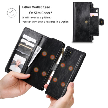 For Galaxy Note 10+ Multifunctional Retro Detachable Magnetic Horizontal Flip Leather Case with Card Slots & Holder & Wallet & Photo Frame(Black) - Galaxy Phone Cases by buy2fix | Online Shopping UK | buy2fix