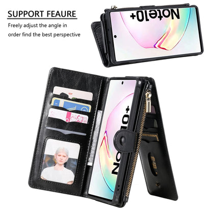 For Galaxy Note 10+ Multifunctional Retro Detachable Magnetic Horizontal Flip Leather Case with Card Slots & Holder & Wallet & Photo Frame(Black) - Galaxy Phone Cases by buy2fix | Online Shopping UK | buy2fix