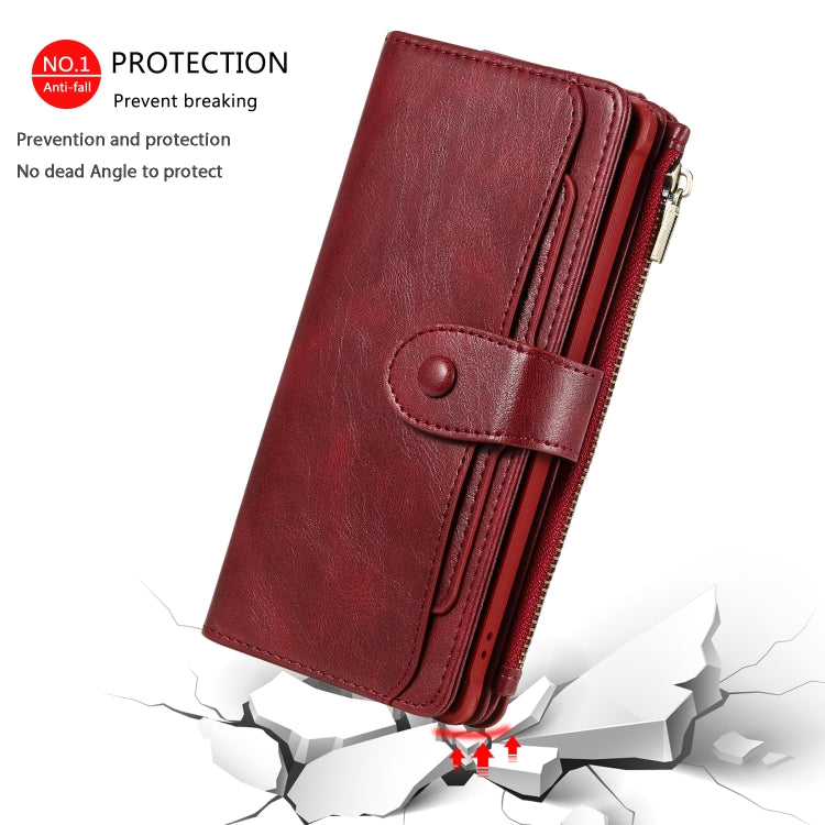 For Galaxy Note 10+ Multifunctional Retro Detachable Magnetic Horizontal Flip Leather Case with Card Slots & Holder & Wallet & Photo Frame(Red) - Galaxy Phone Cases by buy2fix | Online Shopping UK | buy2fix