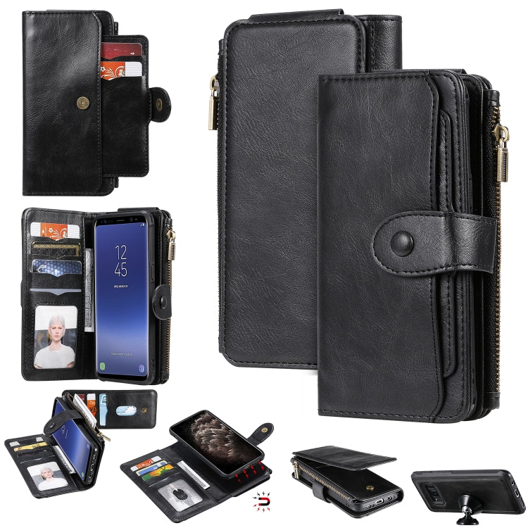 For Galaxy S8 Multifunctional Retro Detachable Magnetic Horizontal Flip Leather Case with Card Slots & Holder & Wallet & Photo Frame(Black) - Galaxy Phone Cases by buy2fix | Online Shopping UK | buy2fix