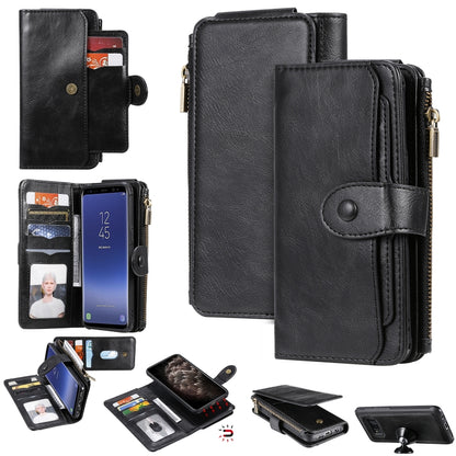 For Galaxy S8 Multifunctional Retro Detachable Magnetic Horizontal Flip Leather Case with Card Slots & Holder & Wallet & Photo Frame(Black) - Galaxy Phone Cases by buy2fix | Online Shopping UK | buy2fix