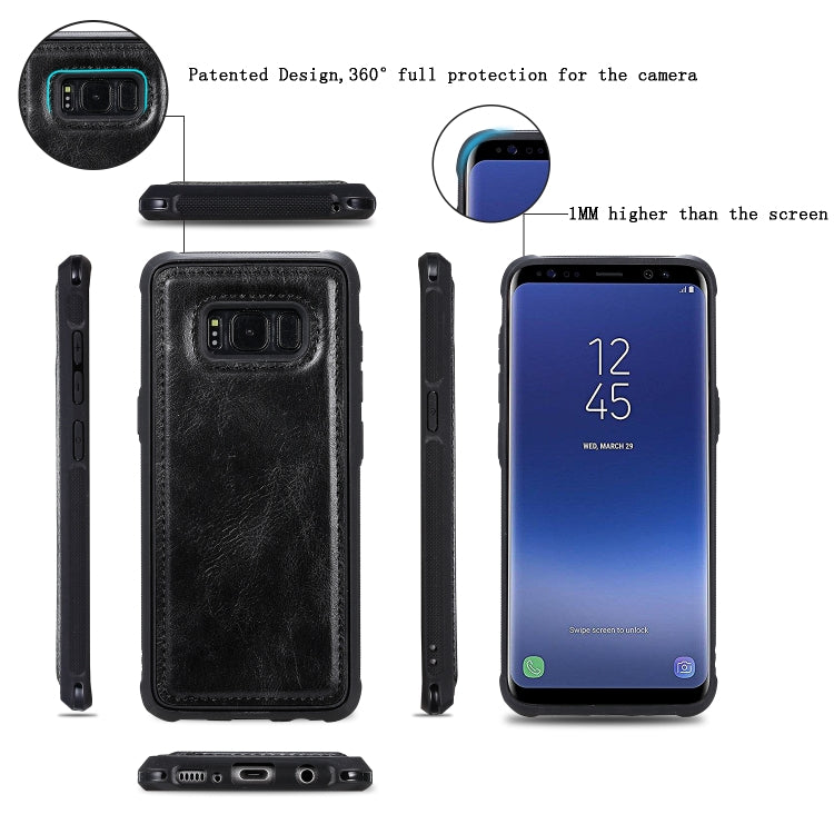For Galaxy S8 Multifunctional Retro Detachable Magnetic Horizontal Flip Leather Case with Card Slots & Holder & Wallet & Photo Frame(Black) - Galaxy Phone Cases by buy2fix | Online Shopping UK | buy2fix