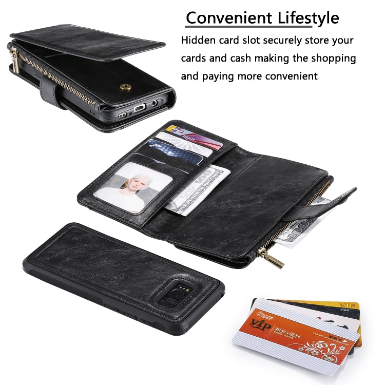 For Galaxy S8 Multifunctional Retro Detachable Magnetic Horizontal Flip Leather Case with Card Slots & Holder & Wallet & Photo Frame(Black) - Galaxy Phone Cases by buy2fix | Online Shopping UK | buy2fix