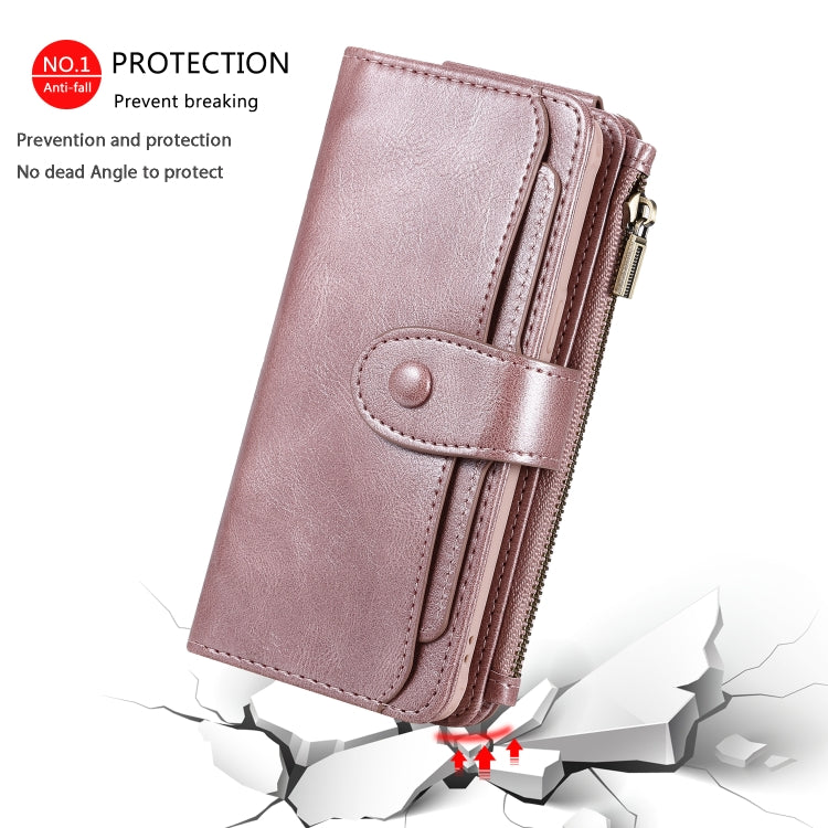 For Galaxy S8 Multifunctional Retro Detachable Magnetic Horizontal Flip Leather Case with Card Slots & Holder & Wallet & Photo Frame(Rose Gold) - Galaxy Phone Cases by buy2fix | Online Shopping UK | buy2fix