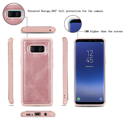 For Galaxy S8 Multifunctional Retro Detachable Magnetic Horizontal Flip Leather Case with Card Slots & Holder & Wallet & Photo Frame(Rose Gold) - Galaxy Phone Cases by buy2fix | Online Shopping UK | buy2fix