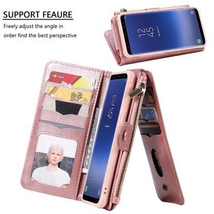 For Galaxy S8 Multifunctional Retro Detachable Magnetic Horizontal Flip Leather Case with Card Slots & Holder & Wallet & Photo Frame(Rose Gold) - Galaxy Phone Cases by buy2fix | Online Shopping UK | buy2fix
