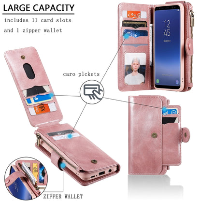 For Galaxy S8 Multifunctional Retro Detachable Magnetic Horizontal Flip Leather Case with Card Slots & Holder & Wallet & Photo Frame(Rose Gold) - Galaxy Phone Cases by buy2fix | Online Shopping UK | buy2fix