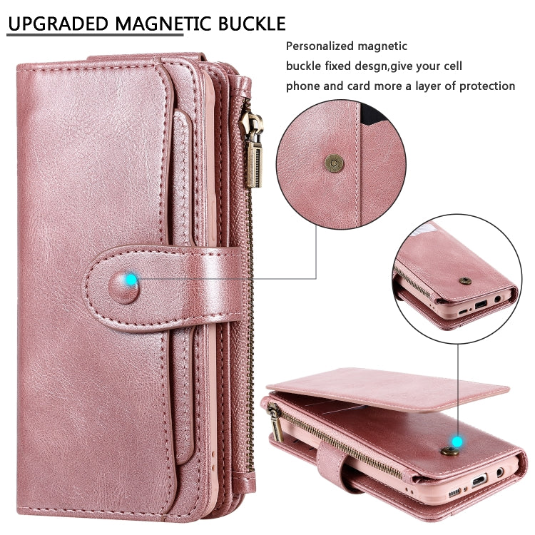 For Galaxy S8 Multifunctional Retro Detachable Magnetic Horizontal Flip Leather Case with Card Slots & Holder & Wallet & Photo Frame(Rose Gold) - Galaxy Phone Cases by buy2fix | Online Shopping UK | buy2fix