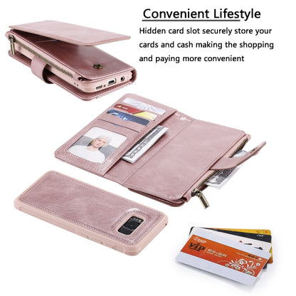 For Galaxy S8 Multifunctional Retro Detachable Magnetic Horizontal Flip Leather Case with Card Slots & Holder & Wallet & Photo Frame(Rose Gold) - Galaxy Phone Cases by buy2fix | Online Shopping UK | buy2fix