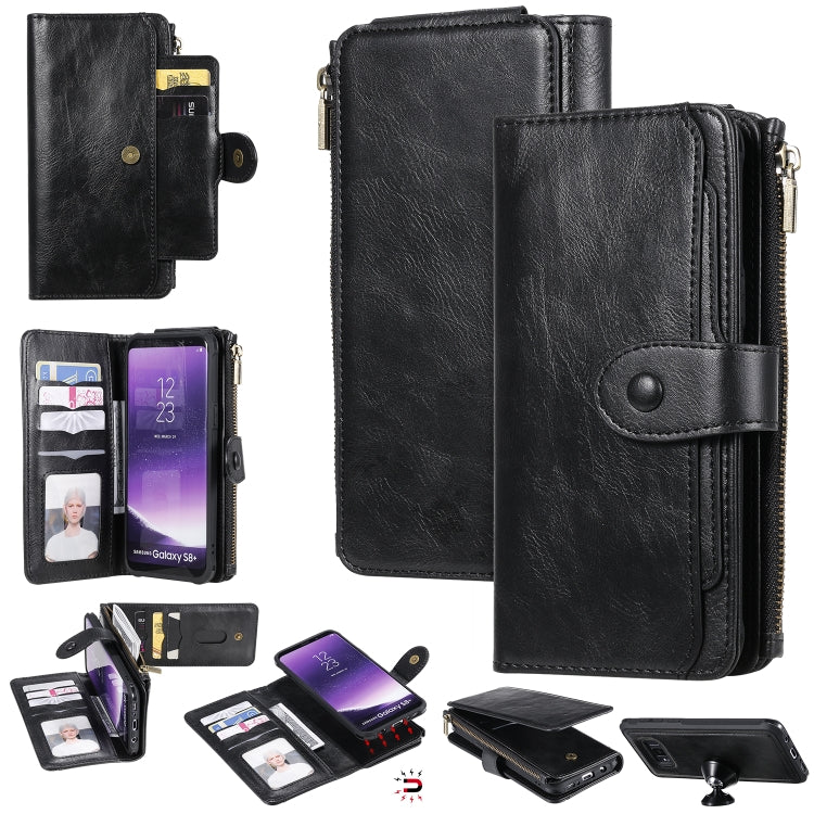 For Galaxy S8+ Multifunctional Retro Detachable Magnetic Horizontal Flip Leather Case with Card Slots & Holder & Wallet & Photo Frame(Black) - Galaxy Phone Cases by buy2fix | Online Shopping UK | buy2fix