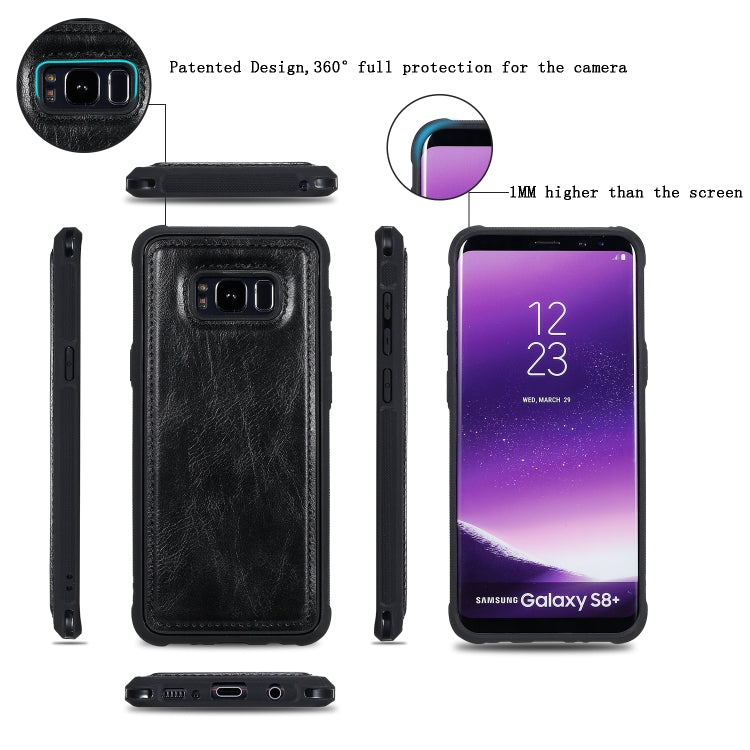 For Galaxy S8+ Multifunctional Retro Detachable Magnetic Horizontal Flip Leather Case with Card Slots & Holder & Wallet & Photo Frame(Black) - Galaxy Phone Cases by buy2fix | Online Shopping UK | buy2fix