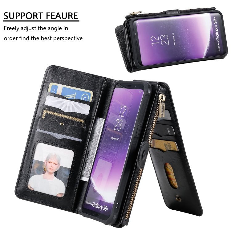 For Galaxy S8+ Multifunctional Retro Detachable Magnetic Horizontal Flip Leather Case with Card Slots & Holder & Wallet & Photo Frame(Black) - Galaxy Phone Cases by buy2fix | Online Shopping UK | buy2fix