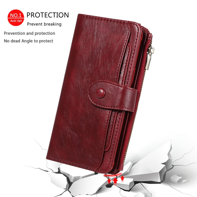 For Galaxy S8+ Multifunctional Retro Detachable Magnetic Horizontal Flip Leather Case with Card Slots & Holder & Wallet & Photo Frame(Red) - Galaxy Phone Cases by buy2fix | Online Shopping UK | buy2fix