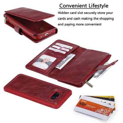 For Galaxy S8+ Multifunctional Retro Detachable Magnetic Horizontal Flip Leather Case with Card Slots & Holder & Wallet & Photo Frame(Red) - Galaxy Phone Cases by buy2fix | Online Shopping UK | buy2fix
