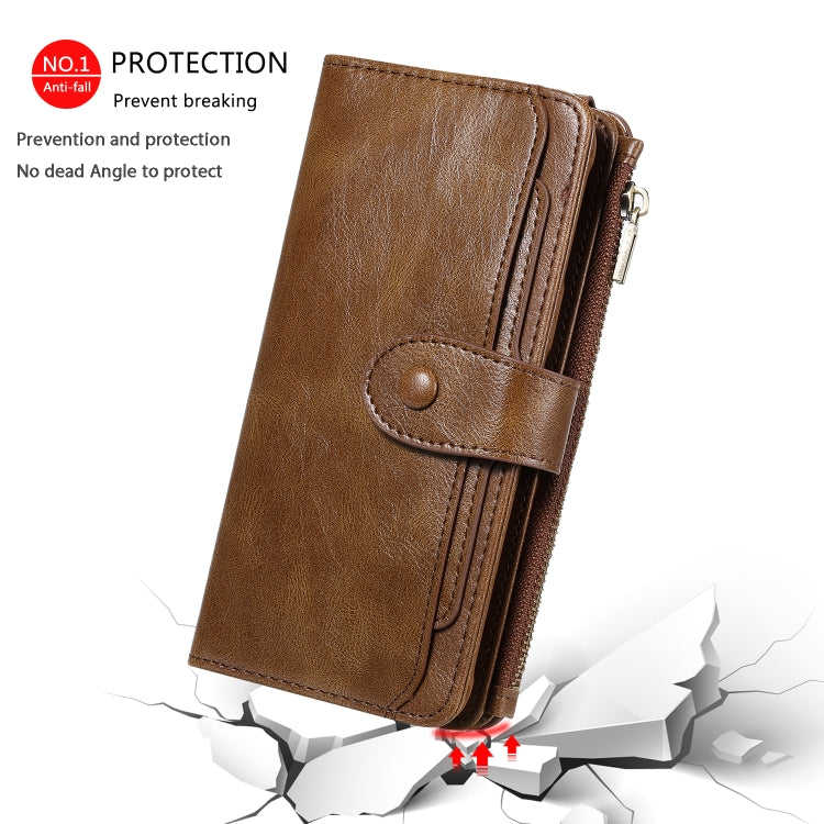 For Galaxy S8+ Multifunctional Retro Detachable Magnetic Horizontal Flip Leather Case with Card Slots & Holder & Wallet & Photo Frame(Brown) - Galaxy Phone Cases by buy2fix | Online Shopping UK | buy2fix