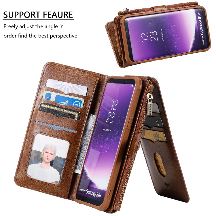 For Galaxy S8+ Multifunctional Retro Detachable Magnetic Horizontal Flip Leather Case with Card Slots & Holder & Wallet & Photo Frame(Brown) - Galaxy Phone Cases by buy2fix | Online Shopping UK | buy2fix