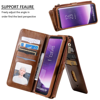 For Galaxy S8+ Multifunctional Retro Detachable Magnetic Horizontal Flip Leather Case with Card Slots & Holder & Wallet & Photo Frame(Brown) - Galaxy Phone Cases by buy2fix | Online Shopping UK | buy2fix