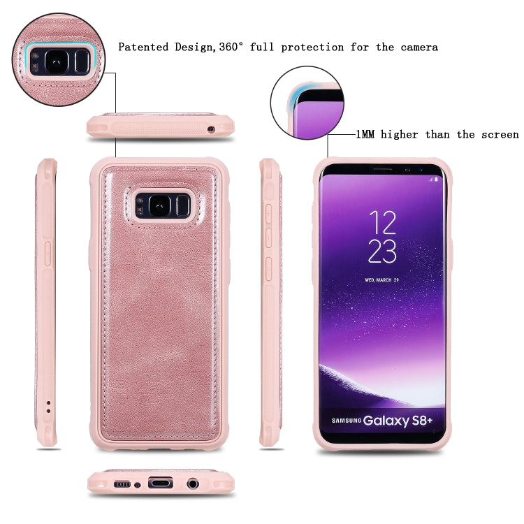 For Galaxy S8+ Multifunctional Retro Detachable Magnetic Horizontal Flip Leather Case with Card Slots & Holder & Wallet & Photo Frame(Rose Gold) - Galaxy Phone Cases by buy2fix | Online Shopping UK | buy2fix