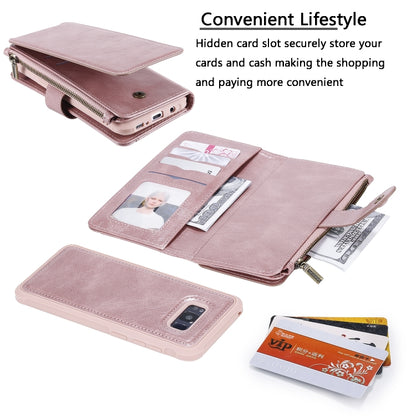 For Galaxy S8+ Multifunctional Retro Detachable Magnetic Horizontal Flip Leather Case with Card Slots & Holder & Wallet & Photo Frame(Rose Gold) - Galaxy Phone Cases by buy2fix | Online Shopping UK | buy2fix