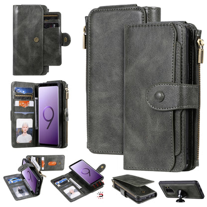For Galaxy S9 Multifunctional Retro Detachable Magnetic Horizontal Flip Leather Case with Card Slots & Holder & Wallet & Photo Frame(Dark Green) - Galaxy Phone Cases by buy2fix | Online Shopping UK | buy2fix
