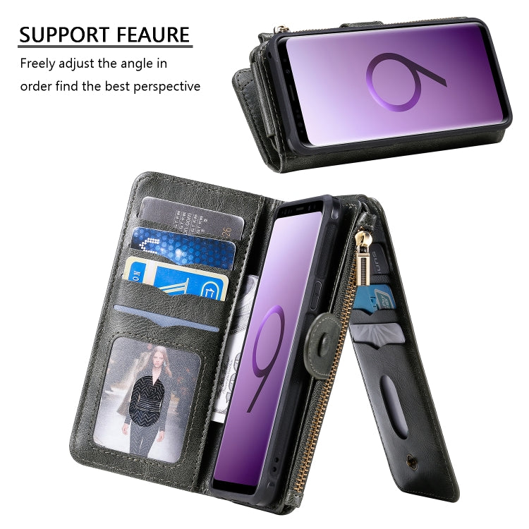 For Galaxy S9 Multifunctional Retro Detachable Magnetic Horizontal Flip Leather Case with Card Slots & Holder & Wallet & Photo Frame(Dark Green) - Galaxy Phone Cases by buy2fix | Online Shopping UK | buy2fix