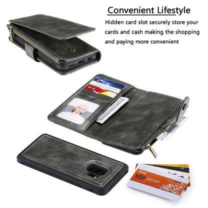 For Galaxy S9 Multifunctional Retro Detachable Magnetic Horizontal Flip Leather Case with Card Slots & Holder & Wallet & Photo Frame(Dark Green) - Galaxy Phone Cases by buy2fix | Online Shopping UK | buy2fix