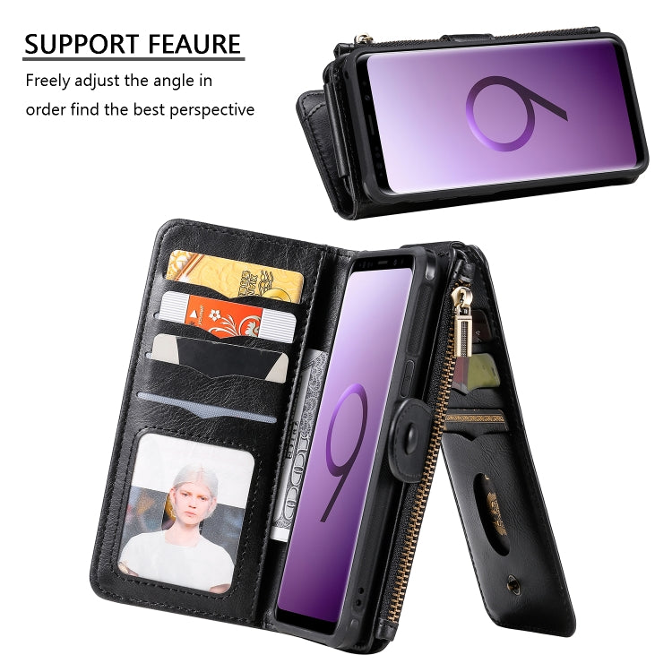 For Galaxy S9 Multifunctional Retro Detachable Magnetic Horizontal Flip Leather Case with Card Slots & Holder & Wallet & Photo Frame(Black) - Galaxy Phone Cases by buy2fix | Online Shopping UK | buy2fix