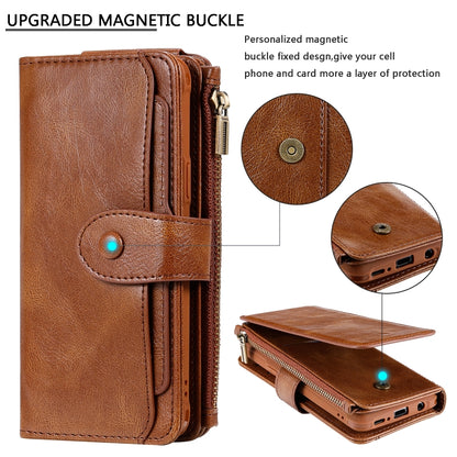 For Galaxy S9 Multifunctional Retro Detachable Magnetic Horizontal Flip Leather Case with Card Slots & Holder & Wallet & Photo Frame(Brown) - Galaxy Phone Cases by buy2fix | Online Shopping UK | buy2fix
