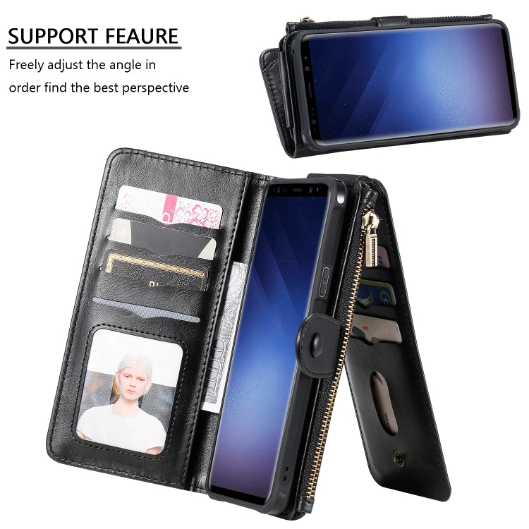 For Galaxy S9+ Multifunctional Retro Detachable Magnetic Horizontal Flip Leather Case with Card Slots & Holder & Wallet & Photo Frame(Dark Green) - Galaxy Phone Cases by buy2fix | Online Shopping UK | buy2fix