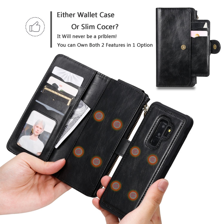 For Galaxy S9+ Multifunctional Retro Detachable Magnetic Horizontal Flip Leather Case with Card Slots & Holder & Wallet & Photo Frame(Black) - Galaxy Phone Cases by buy2fix | Online Shopping UK | buy2fix