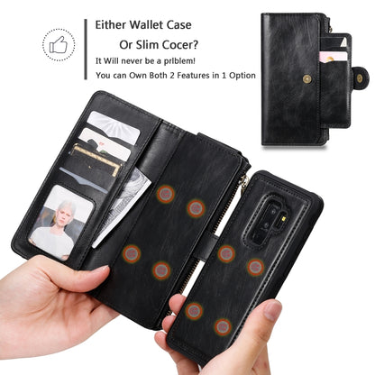 For Galaxy S9+ Multifunctional Retro Detachable Magnetic Horizontal Flip Leather Case with Card Slots & Holder & Wallet & Photo Frame(Black) - Galaxy Phone Cases by buy2fix | Online Shopping UK | buy2fix