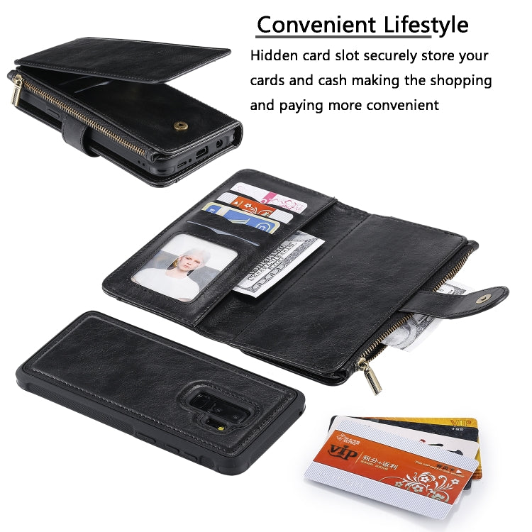 For Galaxy S9+ Multifunctional Retro Detachable Magnetic Horizontal Flip Leather Case with Card Slots & Holder & Wallet & Photo Frame(Black) - Galaxy Phone Cases by buy2fix | Online Shopping UK | buy2fix