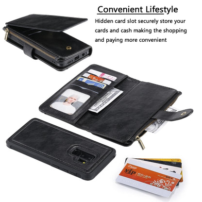 For Galaxy S9+ Multifunctional Retro Detachable Magnetic Horizontal Flip Leather Case with Card Slots & Holder & Wallet & Photo Frame(Black) - Galaxy Phone Cases by buy2fix | Online Shopping UK | buy2fix
