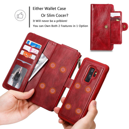 For Galaxy S9+ Multifunctional Retro Detachable Magnetic Horizontal Flip Leather Case with Card Slots & Holder & Wallet & Photo Frame(Red) - Galaxy Phone Cases by buy2fix | Online Shopping UK | buy2fix