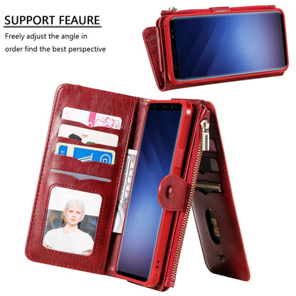 For Galaxy S9+ Multifunctional Retro Detachable Magnetic Horizontal Flip Leather Case with Card Slots & Holder & Wallet & Photo Frame(Red) - Galaxy Phone Cases by buy2fix | Online Shopping UK | buy2fix