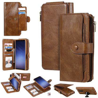 For Galaxy S9+ Multifunctional Retro Detachable Magnetic Horizontal Flip Leather Case with Card Slots & Holder & Wallet & Photo Frame(Brown) - Galaxy Phone Cases by buy2fix | Online Shopping UK | buy2fix
